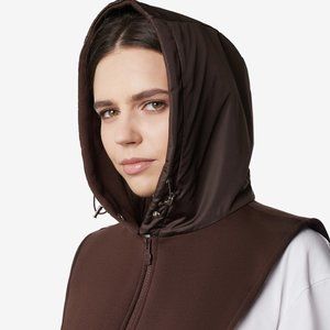 UNU Hooded Scarf Brown Cotton Waterproof Balaclava Hat NWT